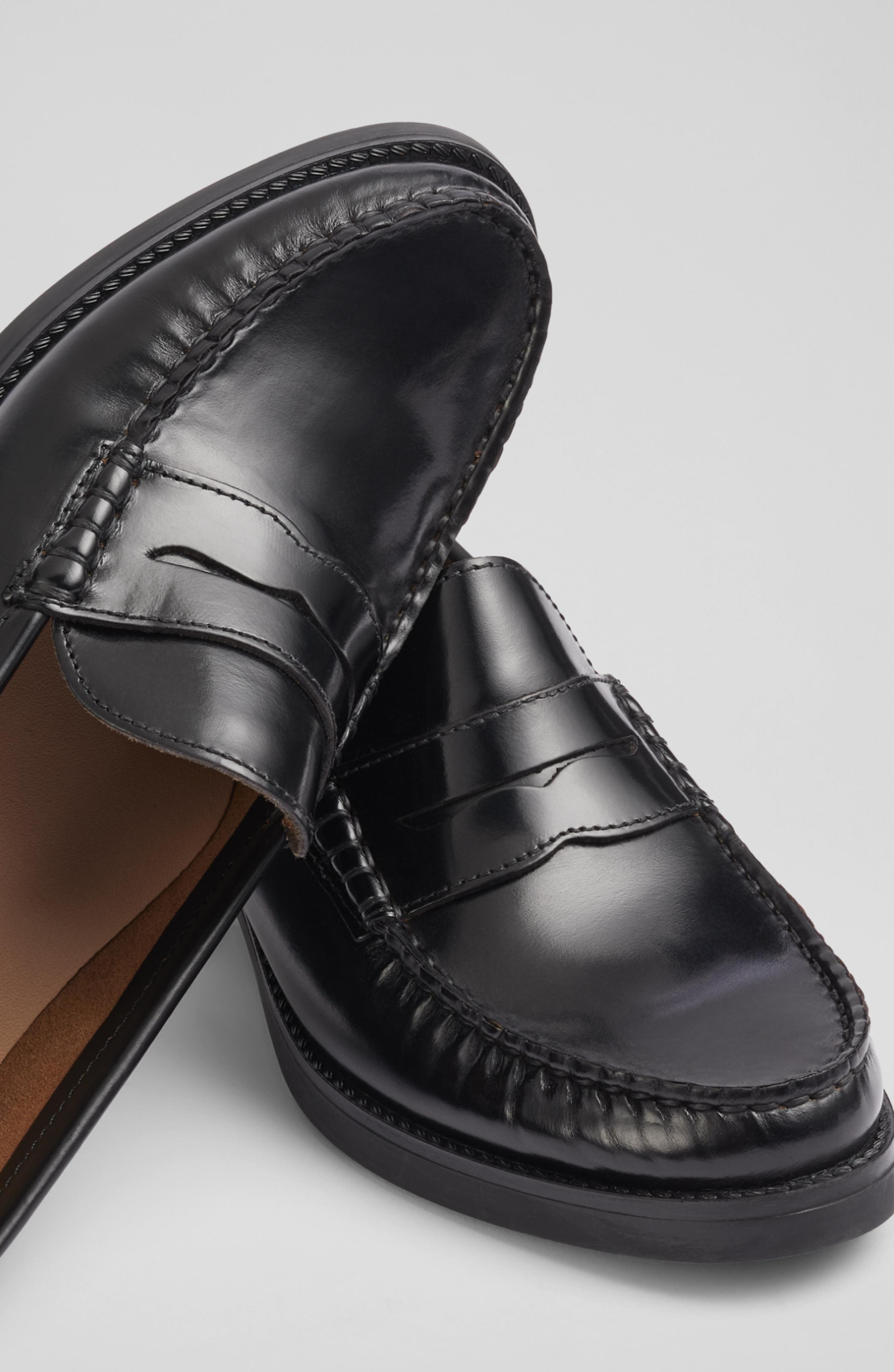 LK Bennett Manon Block Heel Penny Loafer, Alternate, color, Black