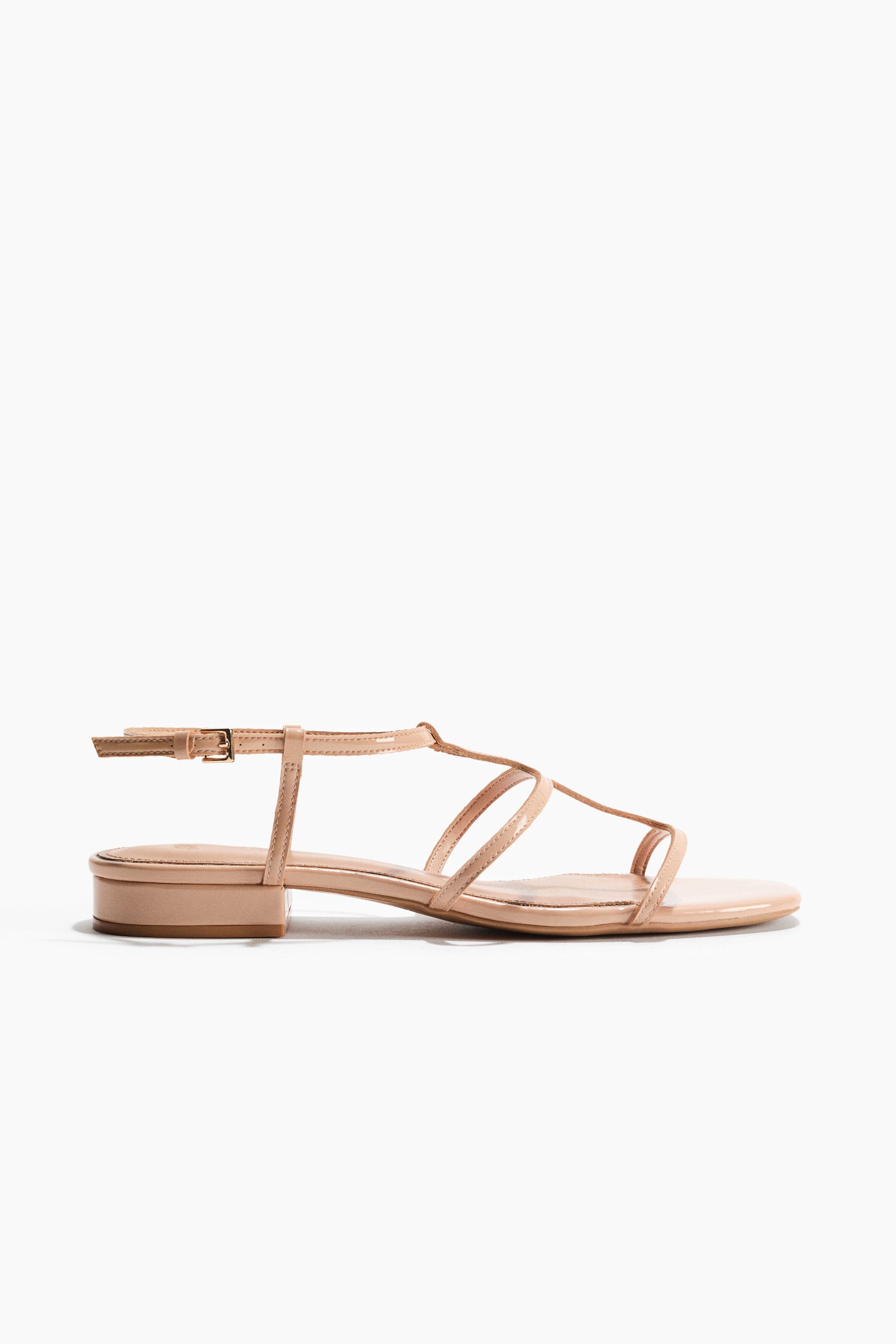H&M Strappy Sandals, Main, color, Beige