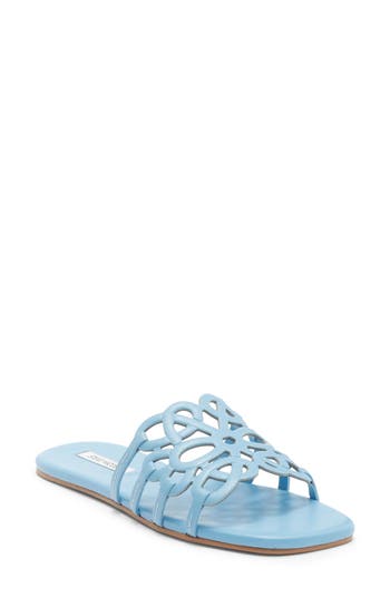 Steve Madden Lotus Slide Sandal In Blue Leather