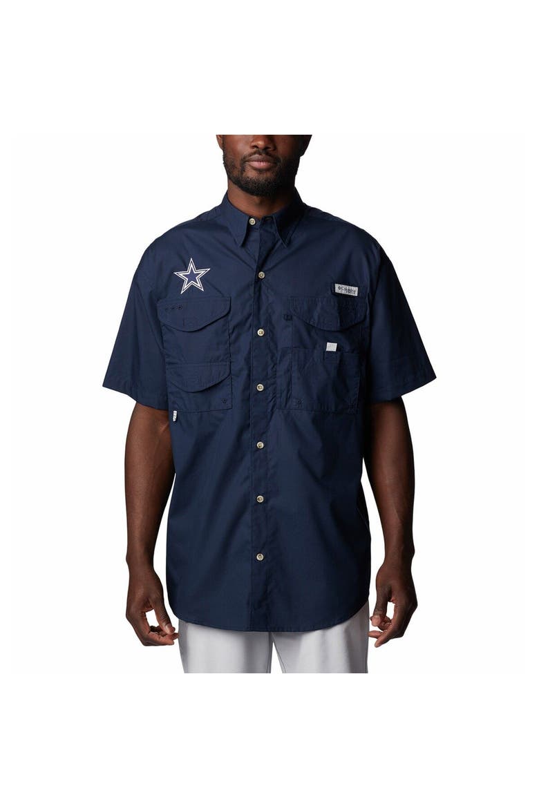 Men's Columbia Navy Dallas Cowboys Bonehead Team Button-Up Shirt, Main, color, Navy