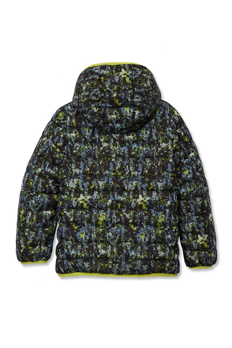 Boys Water Resistant Reversible Hooded Jacket, Alternate, color, Green Primrose Camo