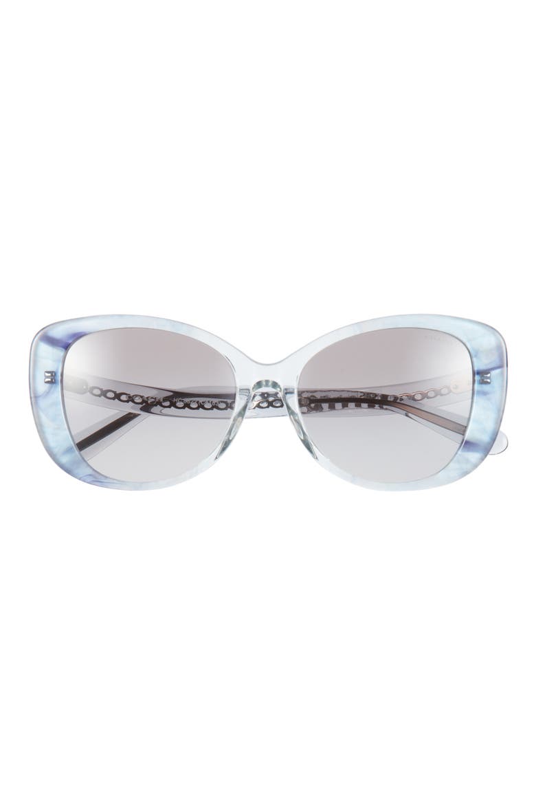 57mm Rectangle Sunglasses, Main, color, ROSE GOLD BLK