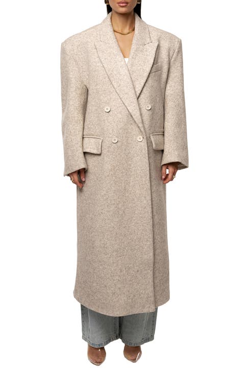 Double Breasted Wool Blend Coat