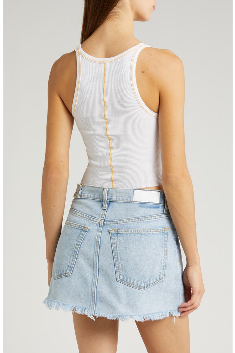 Rib Crop Tank, Alternate, color, WHITE WITH CLEMENTINE STITCH