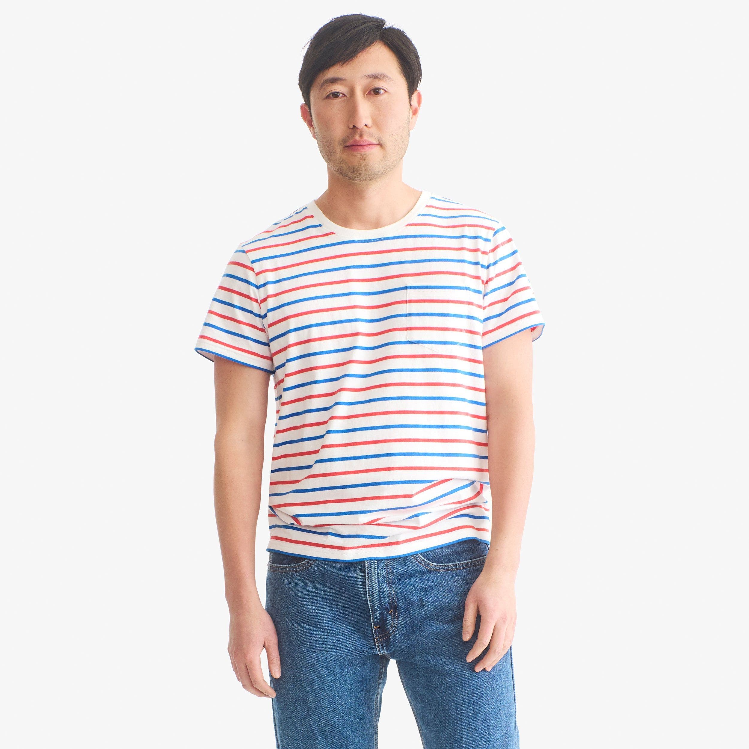 Unisex Fit Stripe Easy Tee In Blueberry - image 2