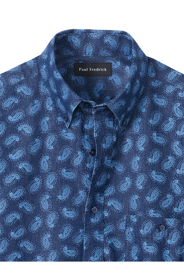 Slim Fit Cotton Denim Casual Shirt, Alternate, color, Dark Navy