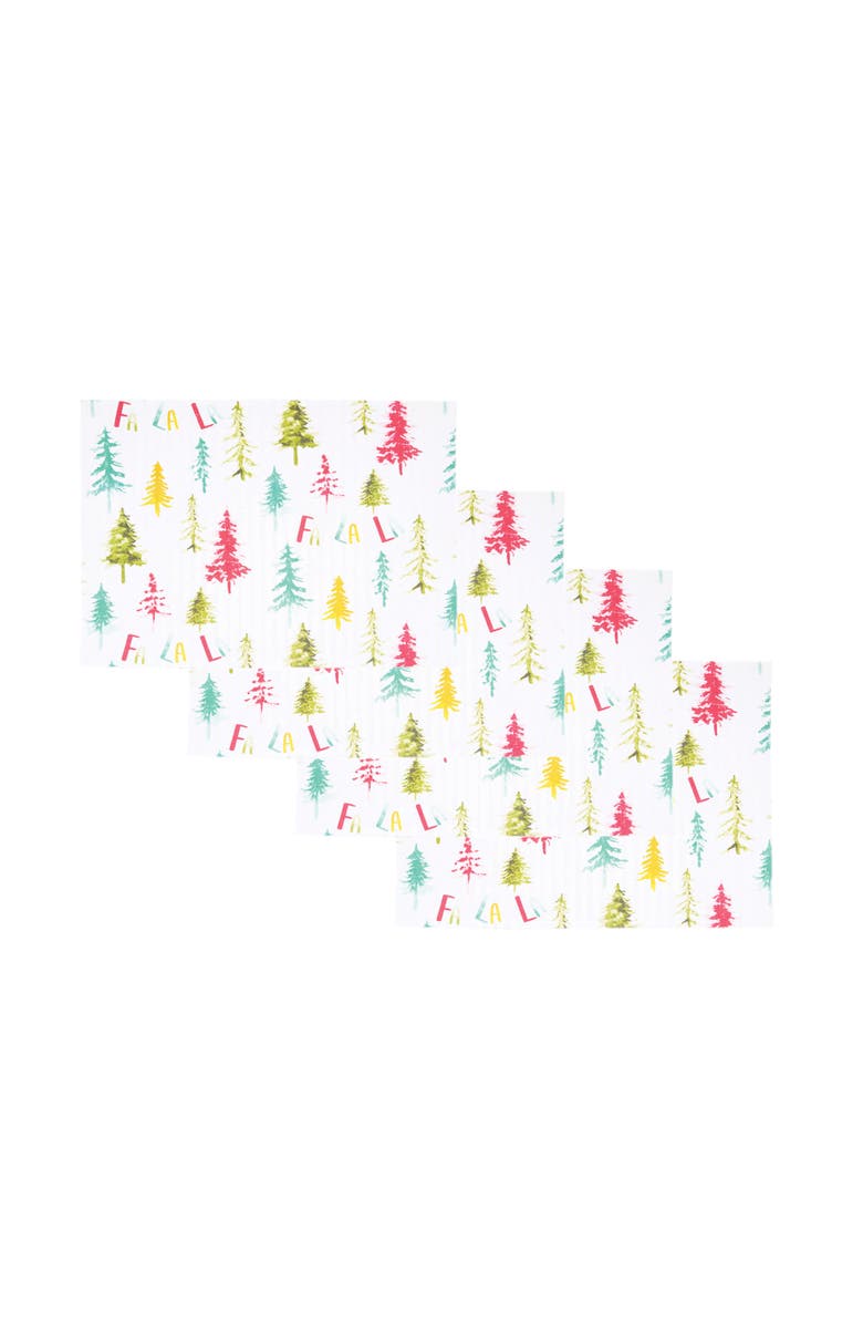 carol & frank Winter Wonderland Placemats Set of 4, 14" x 20", Main, color, White