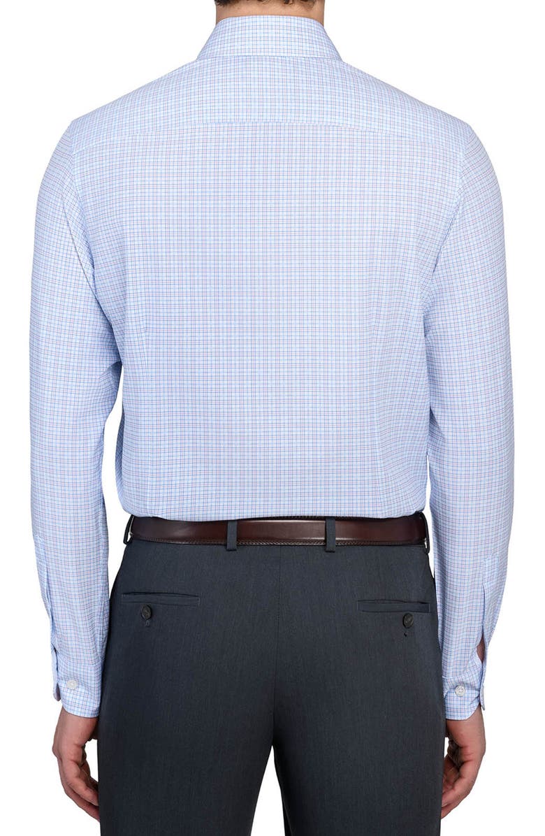 W.R.K Slim Fit Plaid Performance Dress Shirt, Alternate, color, White/ Blue