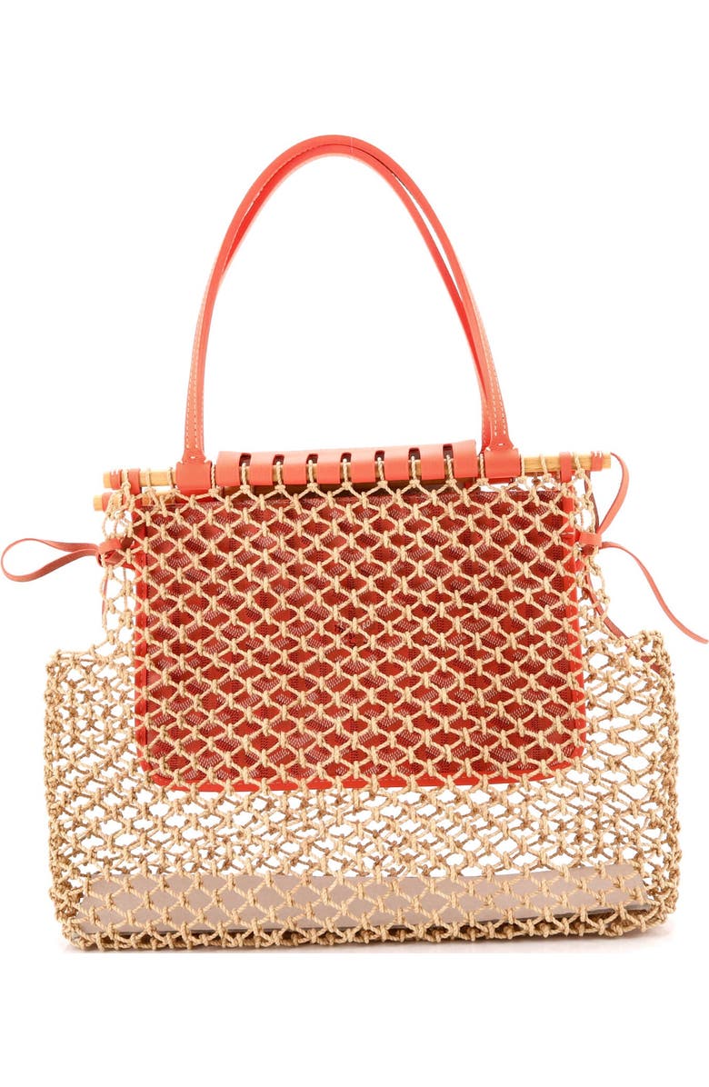 Pre-Owned Goyard Aligre Bag Raffia Net with Coated Canvas, Alternate, color, Pink