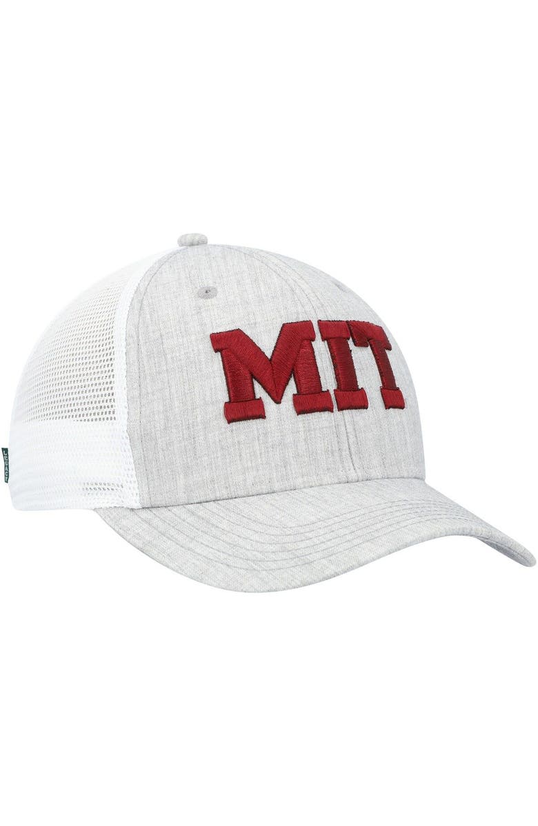 LEGACY ATHLETIC Men's Legacy Athletic Heather Gray/White MIT Engineers The Champ Trucker Snapback Hat, Alternate, color, 