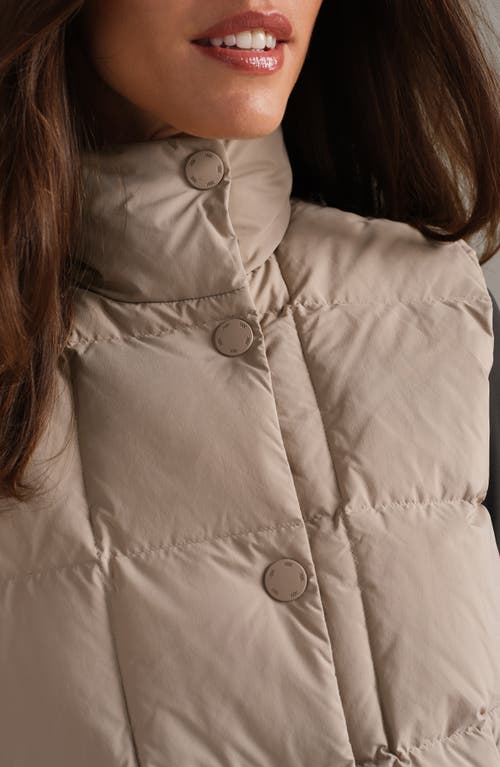 Rhone Powder 650 Fill Power Down Puffer Vest In Neutral