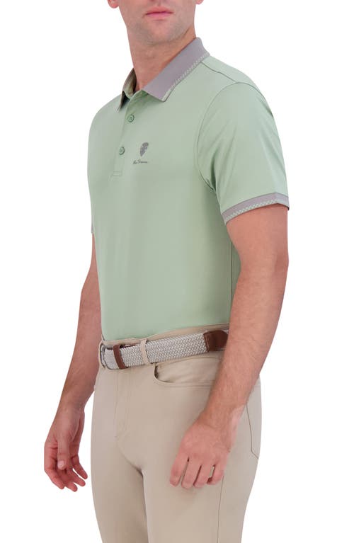 Ben Sherman Checker Rib Air Piquè Golf Polo In Green