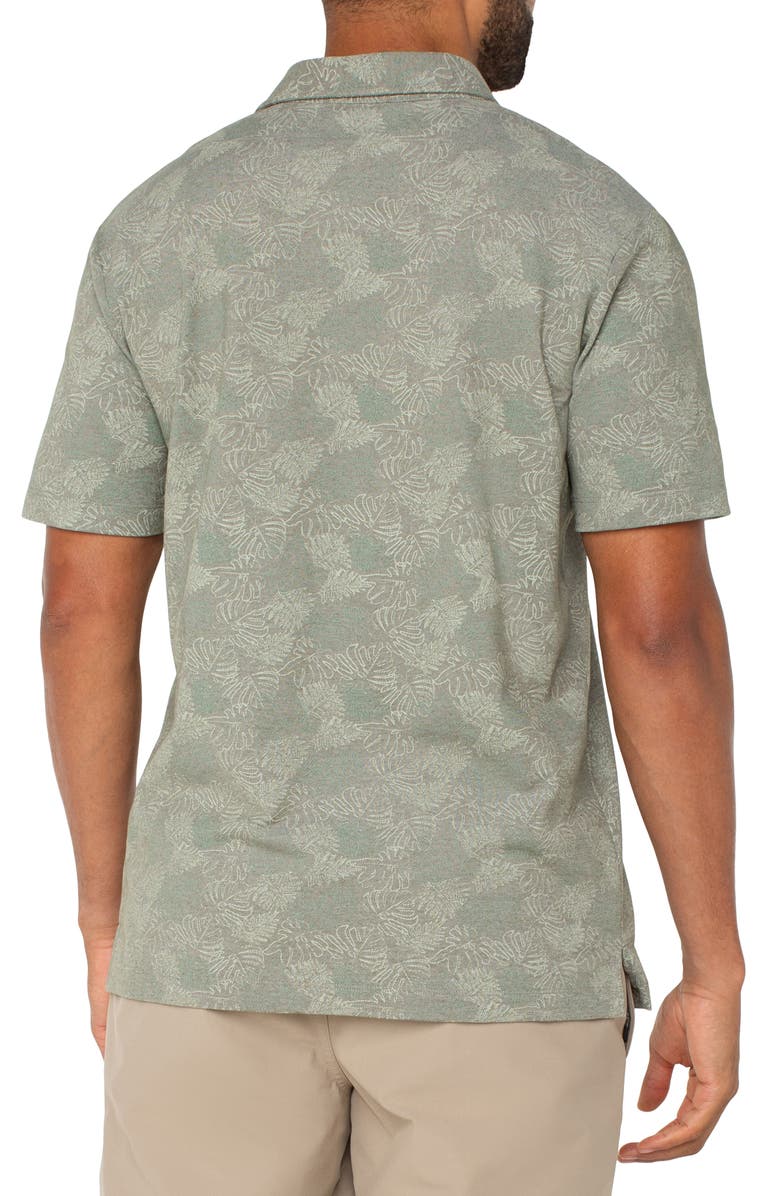 Liverpool Los Angeles Leaf Print Polo, Alternate, color, 