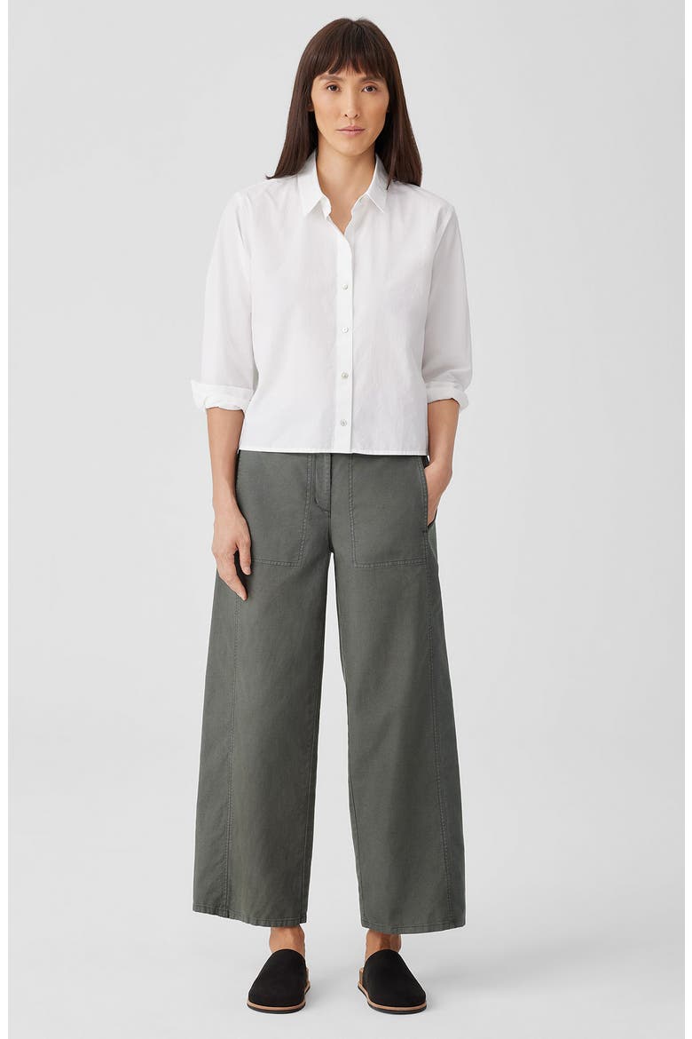 Classic Point Collar Organic Cotton Poplin Button-Up Shirt, Alternate, color, WHITE