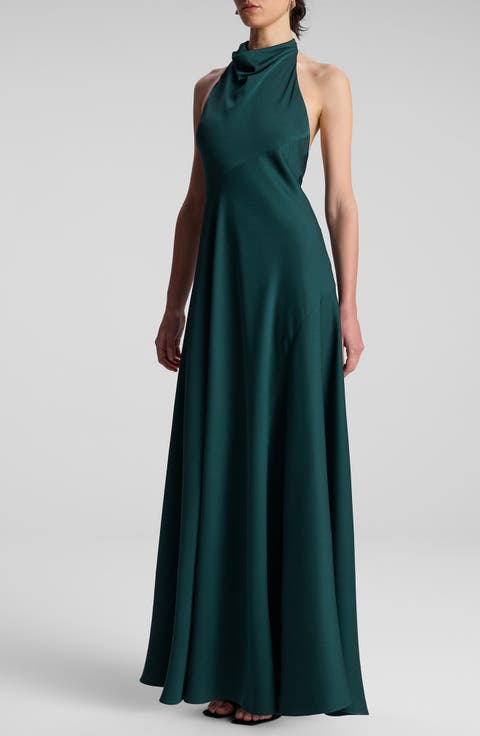 Sara Halter Satin Maxi Dress