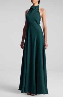 A.L.C. Sara Halter Satin Maxi Dress