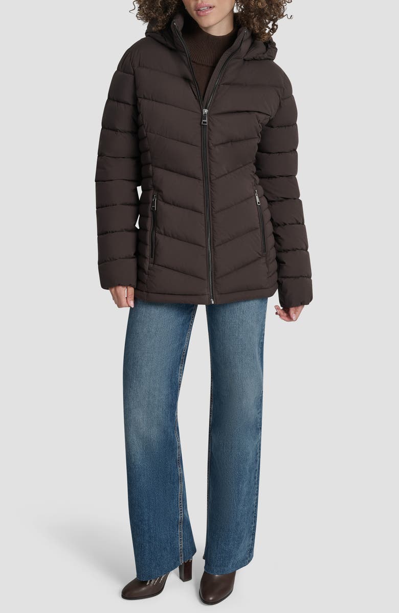 DKNY Cire Packable Hooded Puffer Jacket, Alternate, color, Bitter