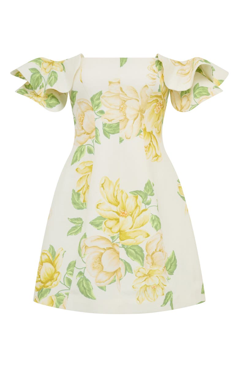 Ever New Kenzie Floral Off the Shoulder Linen Blend Minidress, Alternate, color, Villa Floral