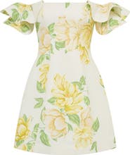 Ever New Kenzie Floral Off the Shoulder Linen Blend Minidress