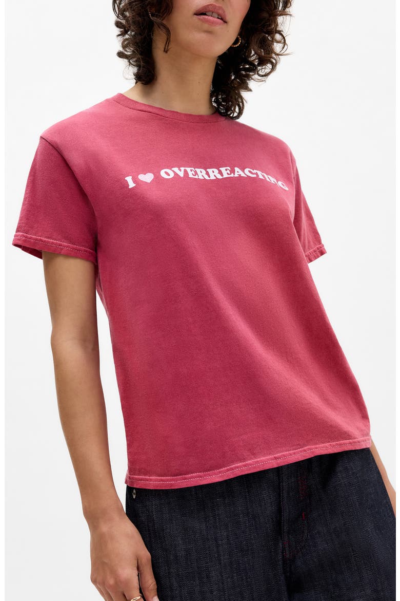 Overreacting Relaxed Cotton Graphic T-Shirt, Main, color, RED