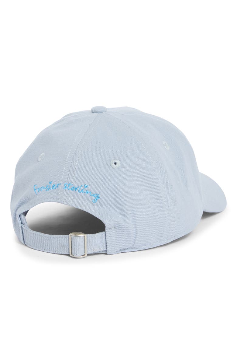 FRASIER STERLING Embroidered Palm Spring Inn Canvas Adjustable Baseball Cap, Alternate, color, Blue