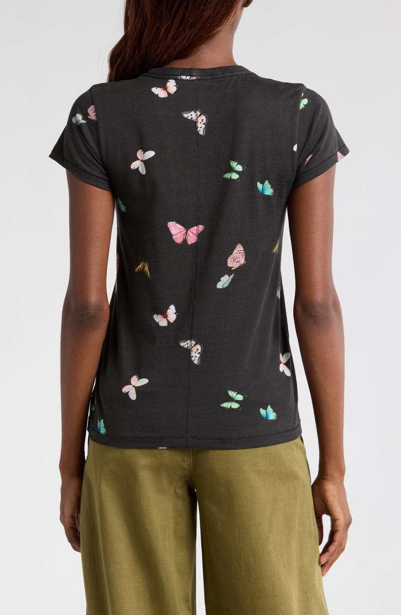 rag & bone Ozzy Butterfly Print Cotton Blend T-Shirt, Alternate, color,