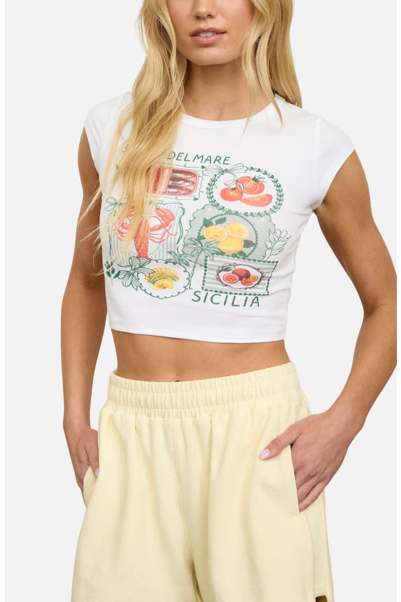 Sicilia Graphic Crop T-Shirt, Alternate, color, IVORY
