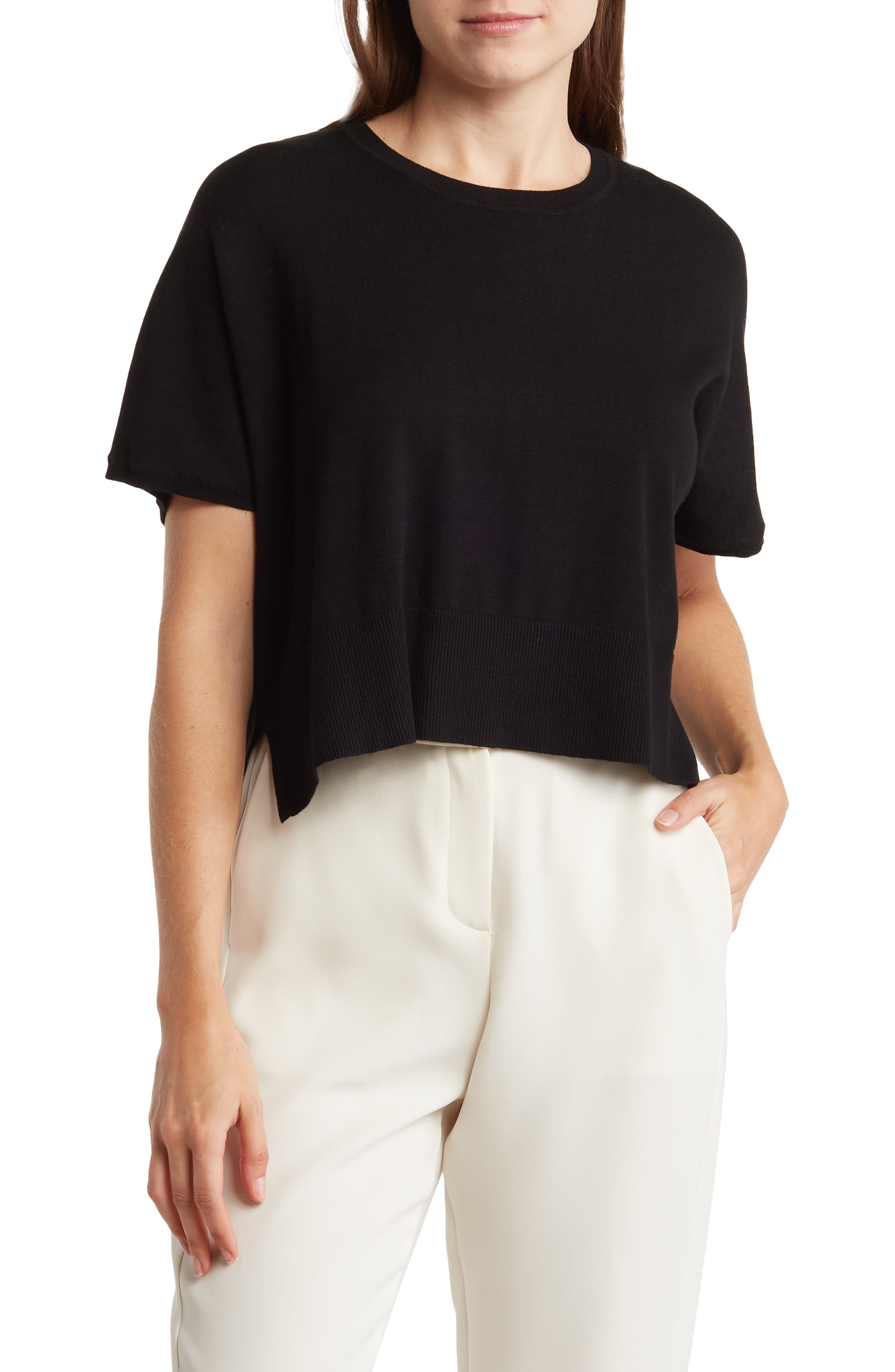 Splendid Jette Short Sleeve Crop Sweater