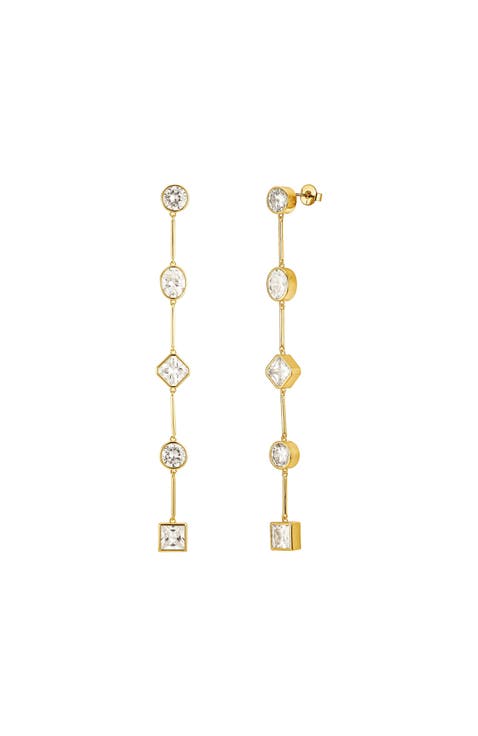 Carmela Bezel Crystal Drop Earrings