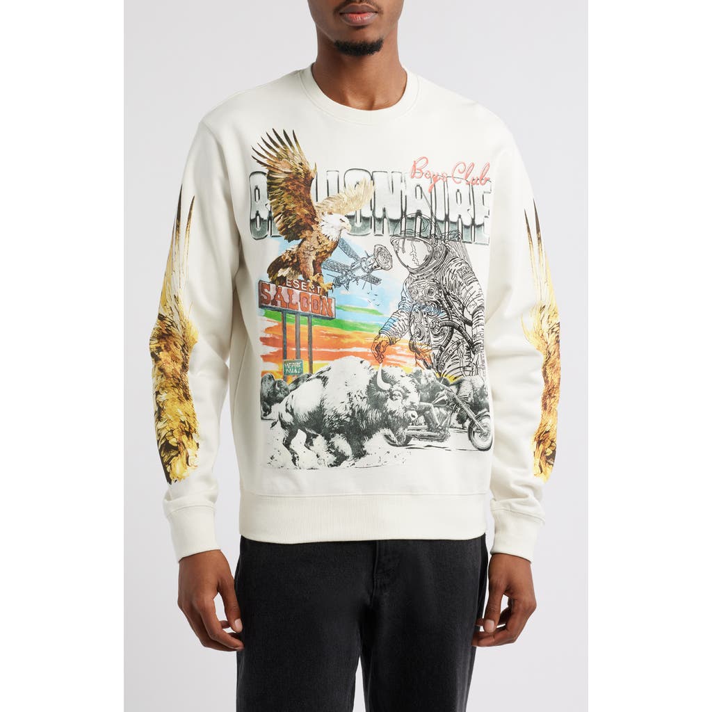 Billionaire Boys Club BB Desert Eagle Crewneck Sweatshirt in Whisper White