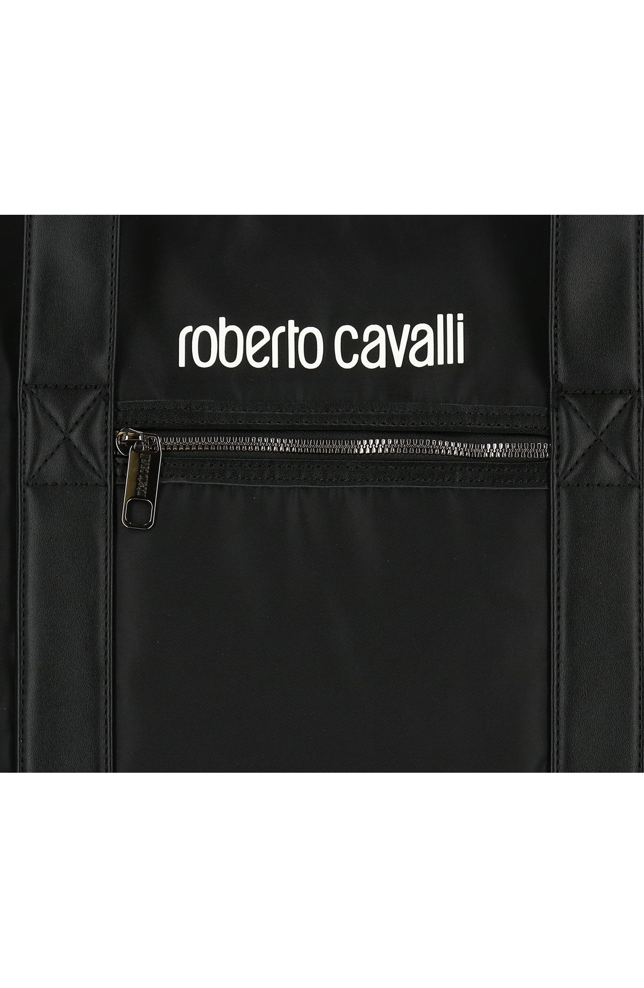 Roberto Cavalli Causal Drop Bottom Nylon Duffle Bag, Alternate, color, 