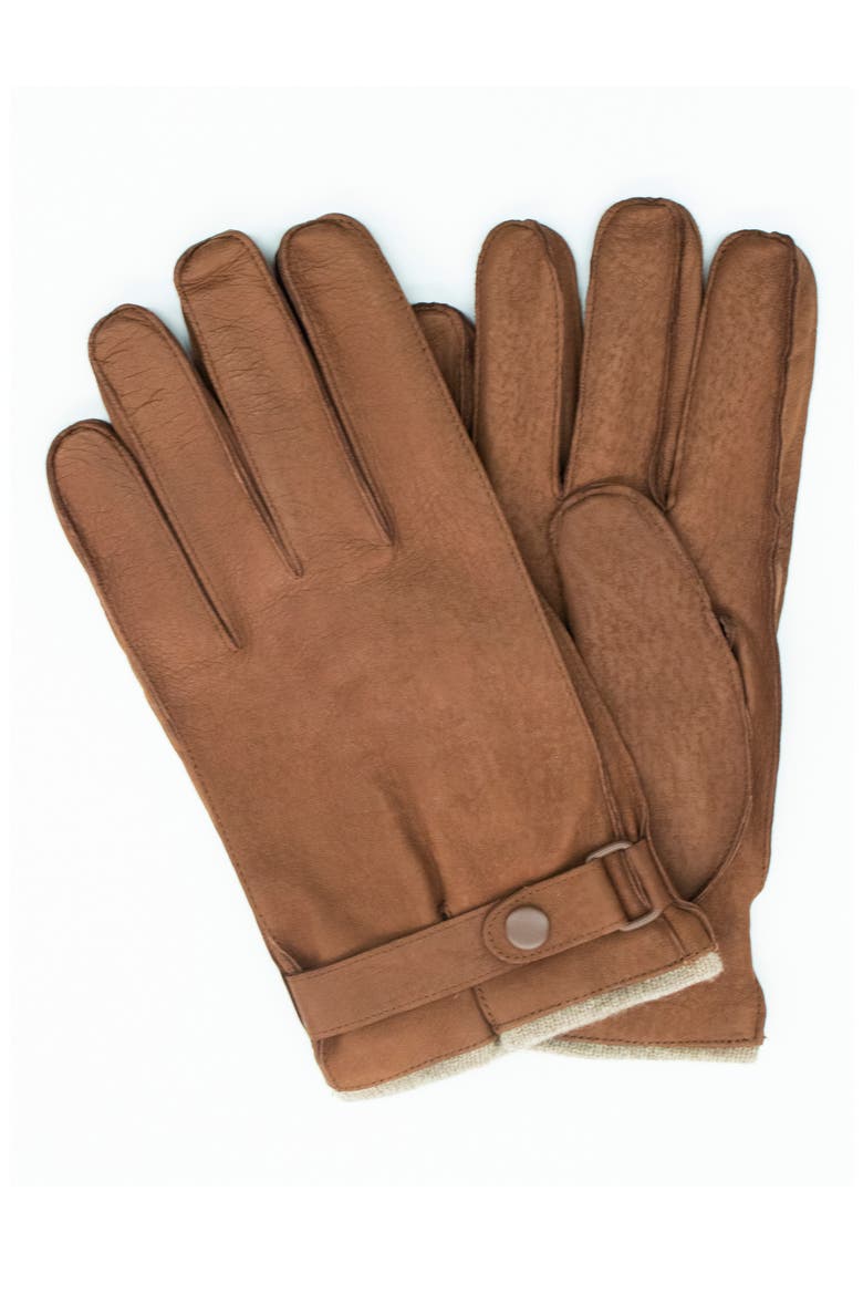 Nappa Leather Belted Gloves, Main, color, BRUSHED CORK