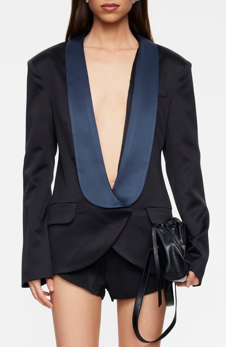LIONESS Sylvie Shawl Collar Blazer, Main, color, Midnight