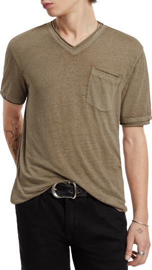 John Varvatos Davis Burnout Cotton Blend V-Neck T-Shirt | Nordstrom