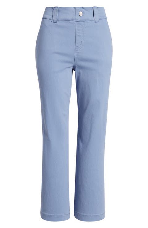 Kick Flare Stretch Cotton Pull-On Pants