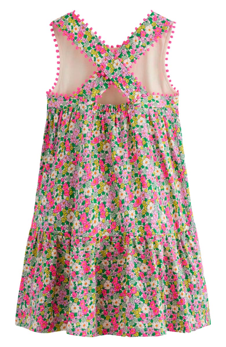 Mini Boden Kids' Cross Back Cotton Jersey Dress, Alternate, color, Ditsy Floral
