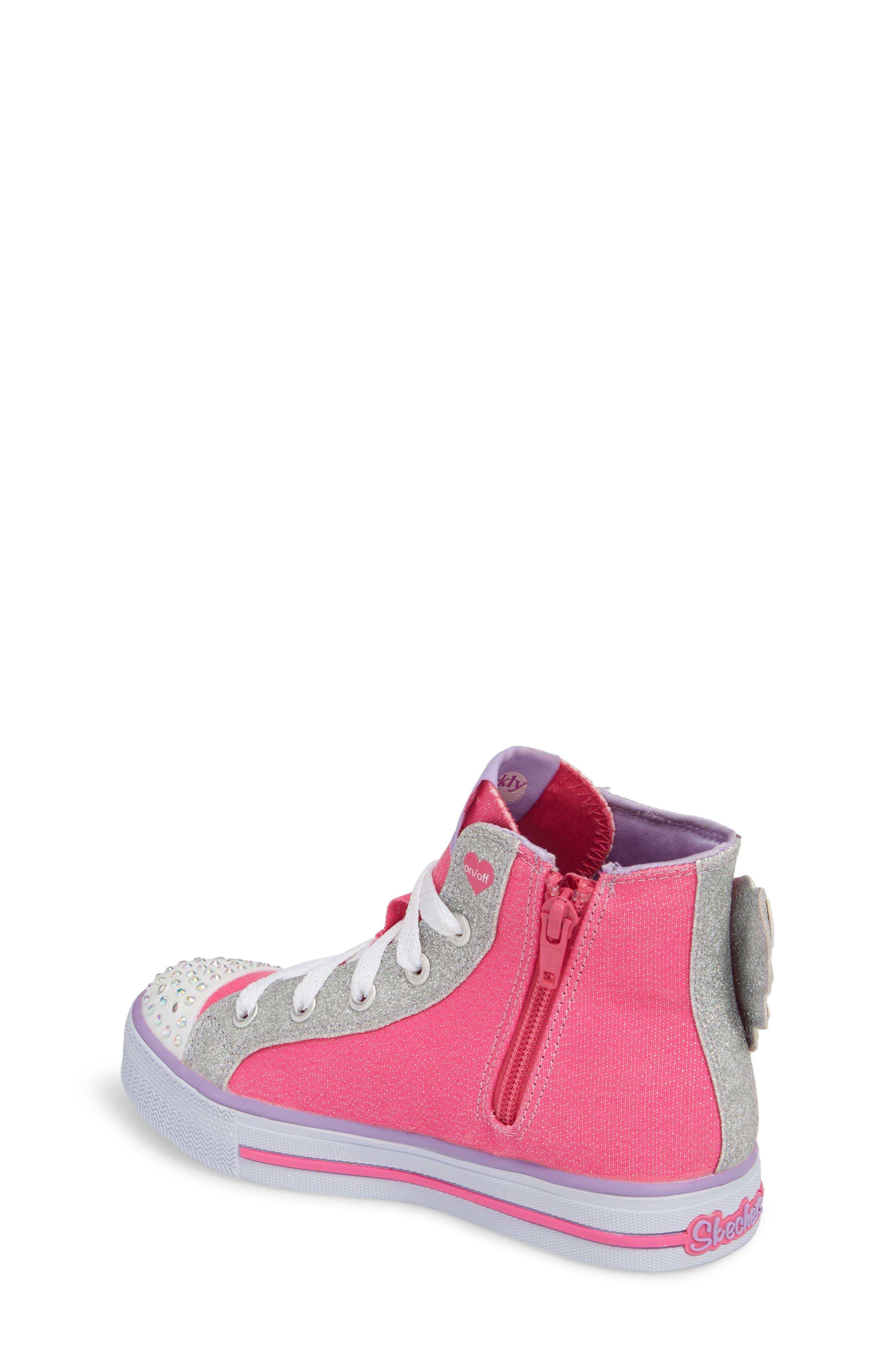 SKECHERS Twinkle Toes Shuffles Wonder Wings Light-Up High Top Sneaker, Alternate, color, 