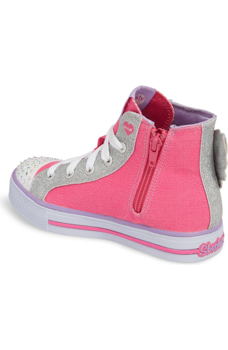 SKECHERS Twinkle Toes Shuffles Wonder Wings Light-Up High Top Sneaker, Alternate, color,