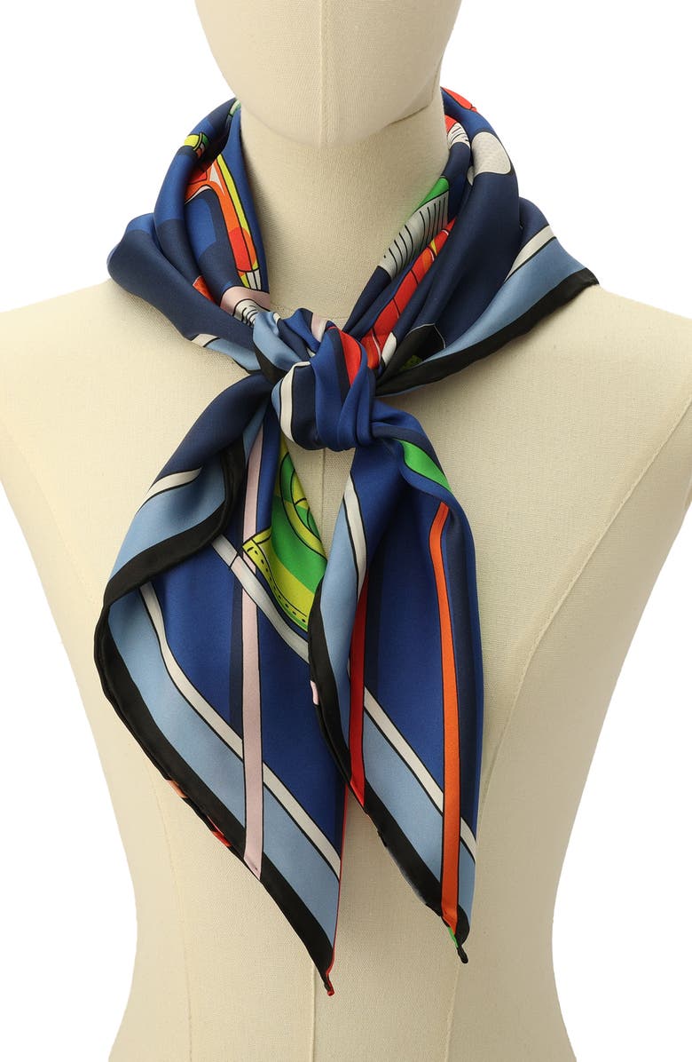 Kate Spade New York 18th hole square silk scarf, Alternate, color, 