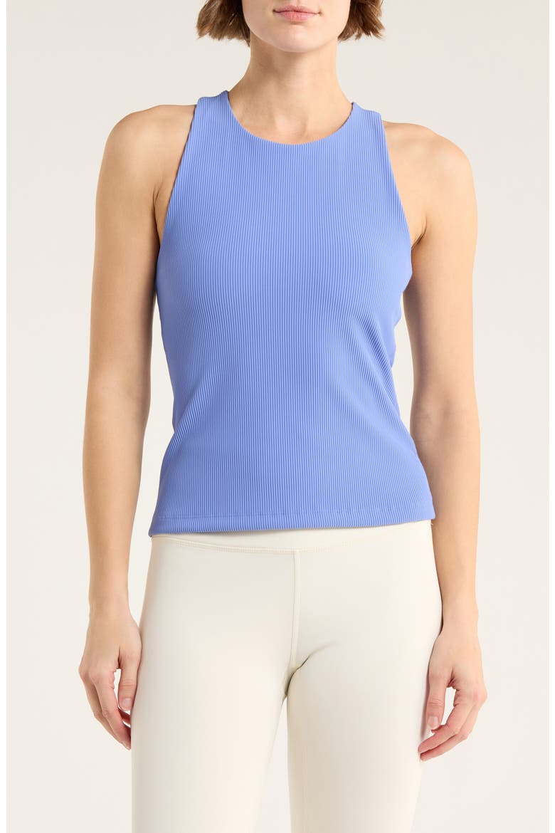 Refocus Rib Racerback Tank, Main, color, PERIWINKLE