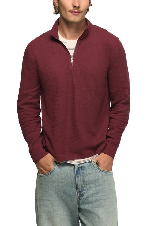 Quarter Zip Textured Pullover