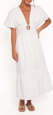 Petal & Pup Edel Plunge Neck Cotton Maxi Dress