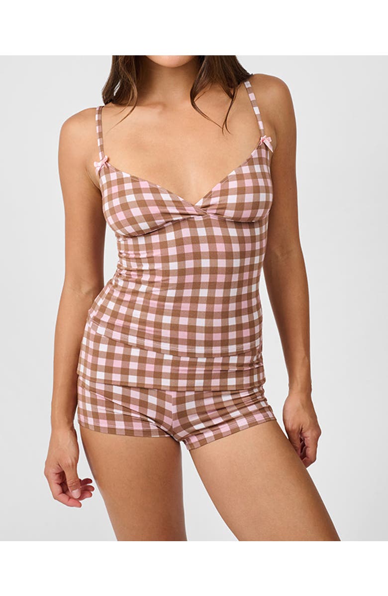 WeWoreWhat Crossover Cami Tank Top, Main, color, Pink/Brown