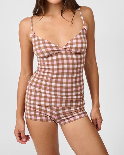 Weworewhat Crossover Cami Tank Top In Brown