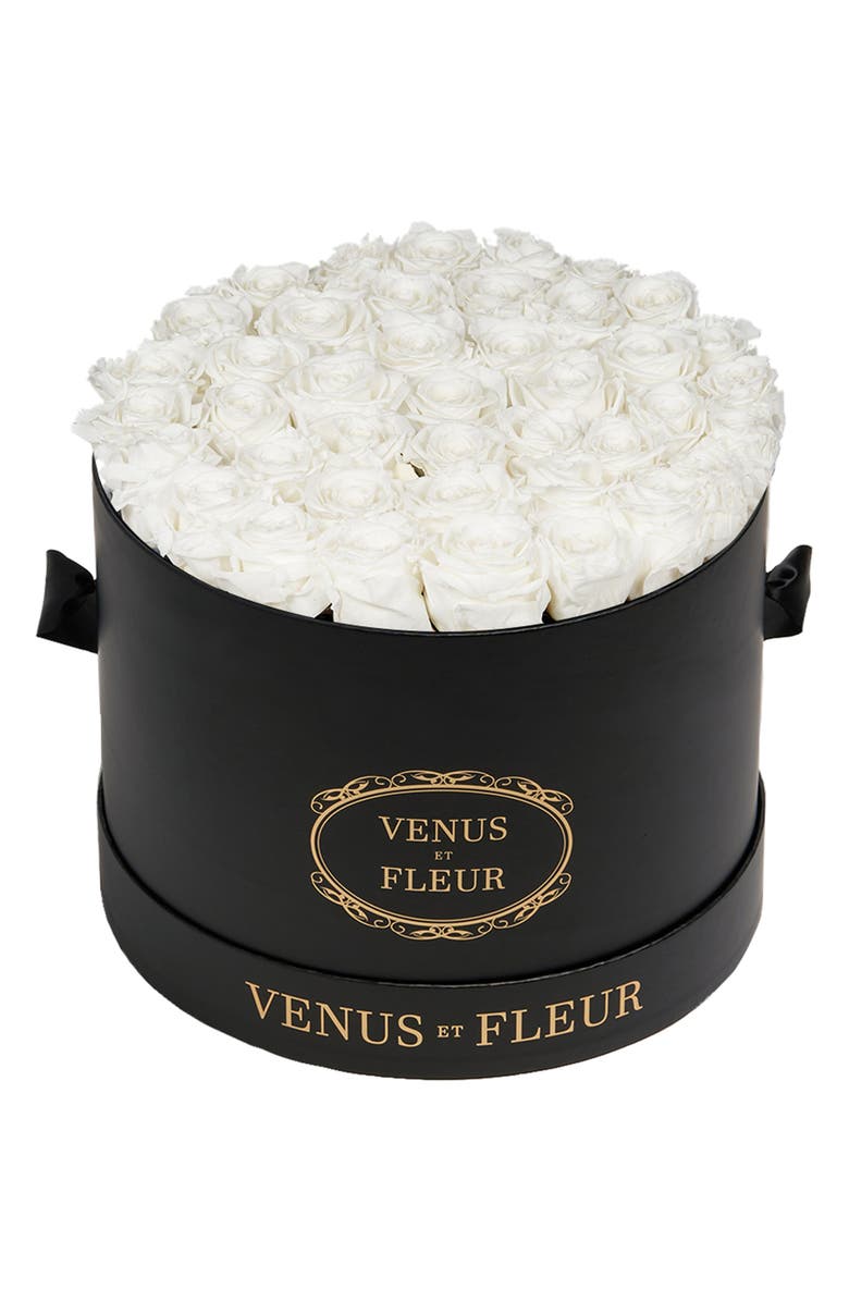 Venus ET Fleur Classic Large Eternity Roses, Main, color, Pure White