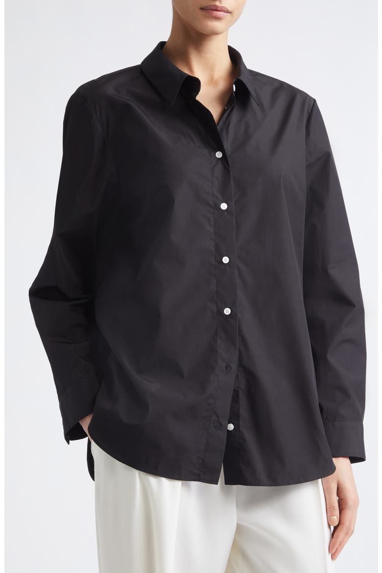 Bryant Cotton Poplin Button-Up Shirt, Alternate, color, BLACK