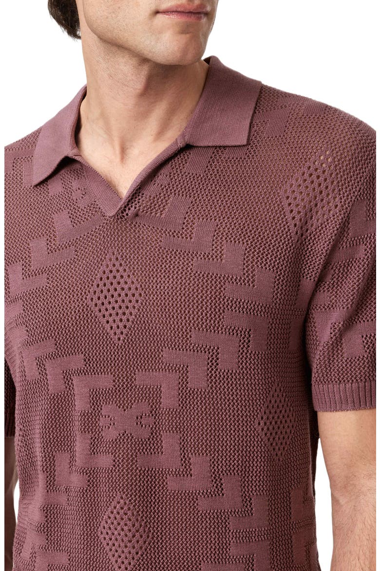 Corso Organic Cotton Diamond Crochet Polo, Alternate, color, SMOKE AMETHYST