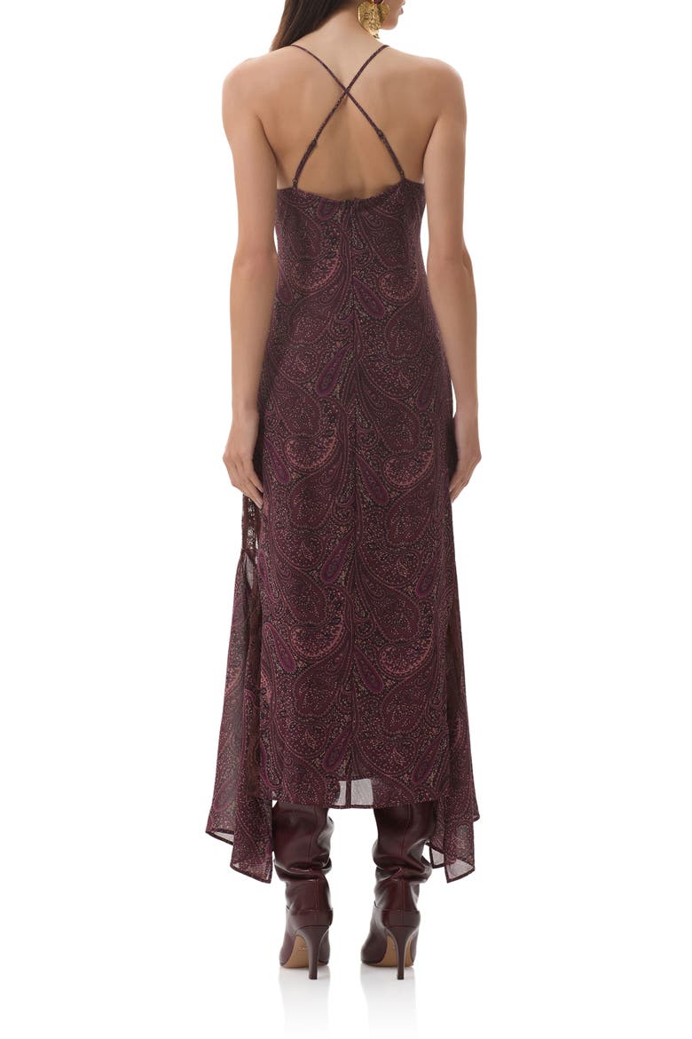 Christina Paisley Empire Waist Chiffon Maxi Dress, Alternate, color, CHOCOLATE PAISLEY
