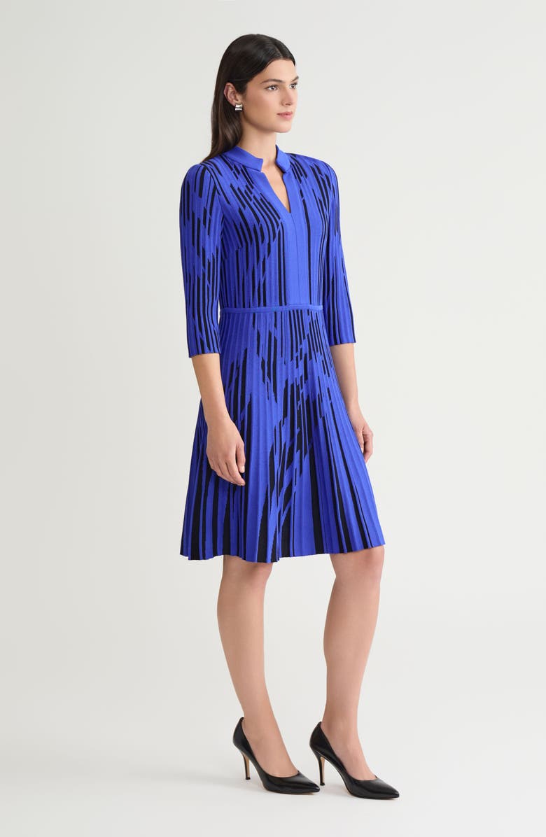 Ming Wang Dual-Toned Soft Knit Dress, Alternate, color, Sapphire Sea/Black