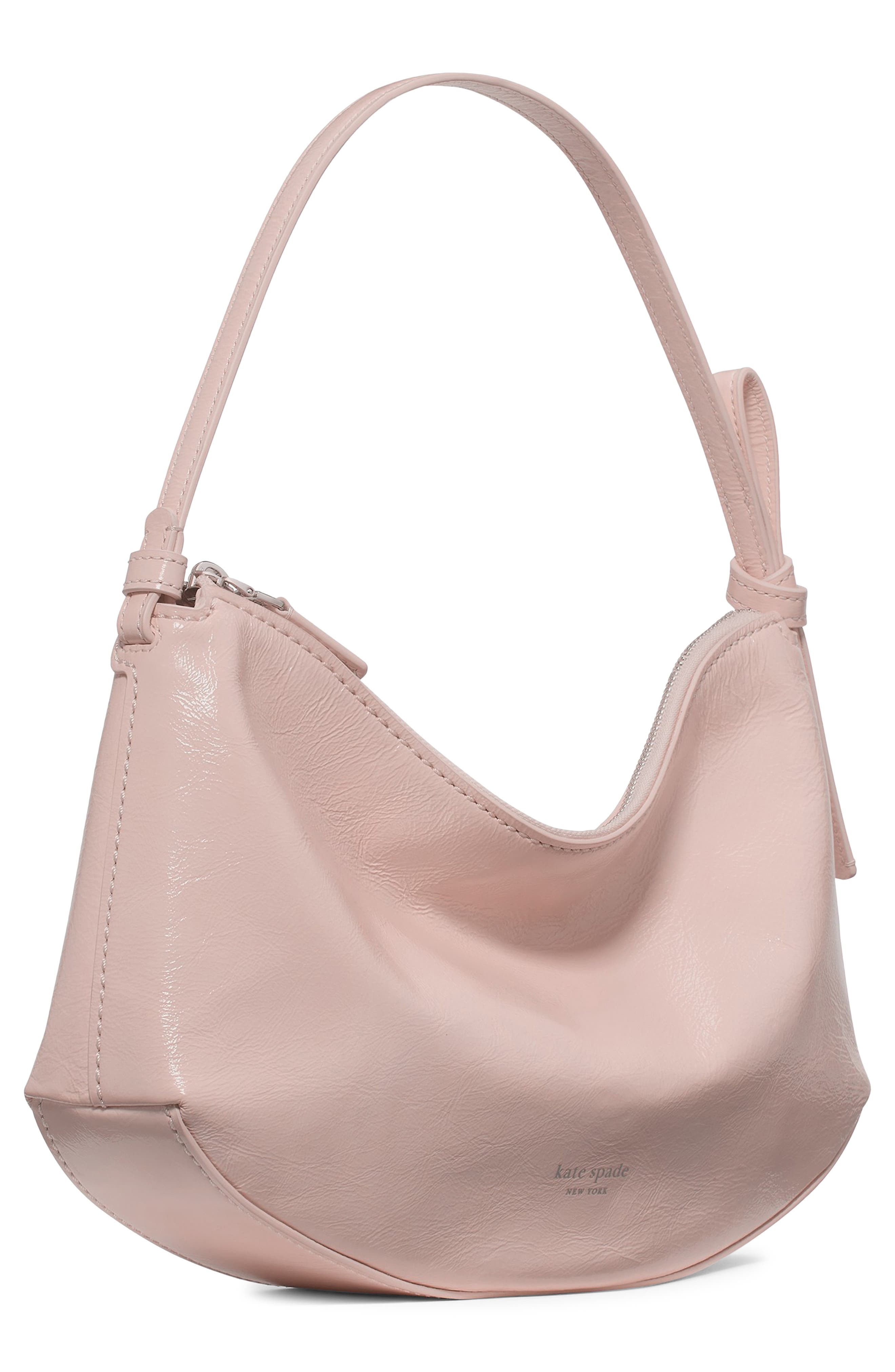 Kate Spade New York loop crinkle patent leather shoulder bag, Alternate, color, 